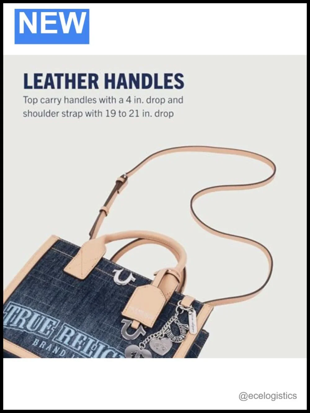 Structured Denim Tote Bag with Detachable Shoulder Strap